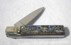 A.G.A. CAMPOLIN 6" BEAUTIFUL ABALONE SHELL SCALES AUTOMATIC LEVER LOCK MANIAGO ITALY