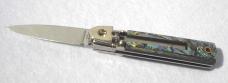 A.G.A. CAMPOLIN 6" BEAUTIFUL ABALONE SHELL SCALES AUTOMATIC LEVER LOCK MANIAGO ITALY