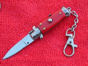 New 3-34quot  Wasp Body Red handle Stiletto keychain Switchblade Knife 
