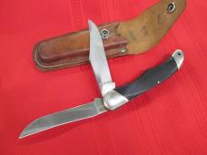 VTG RARE BUCK KNIVES USA 317 Folding Hunter 2 Blade Knife & Sheath 1972 - 1986