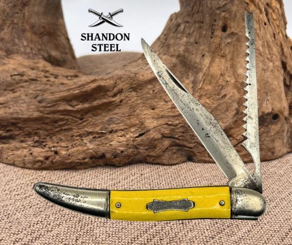 Colonial Prov USA Vtg Fish Knife Yellow Folding Toothpick Pocket Knife (56) Colonial Prov USA Vtg Fish Knife Yellow Folding Toothpick Pocket Knife (56)