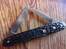 2-7/8 Schrade cutlery co. stagged celluloid scales 