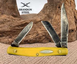 Schrade 835Y Stockman 3 38quot Closed Yellow Folding Pocket Knife Made In USA 78