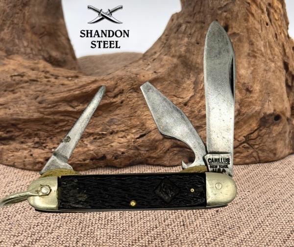 Camillus USA Vintage 3 Blade Cub Scout Pocket Knife Underlined Tang Stamp (84) Camillus USA Vintage 3 Blade Cub Scout Pocket Knife Underlined Tang Stamp (84)