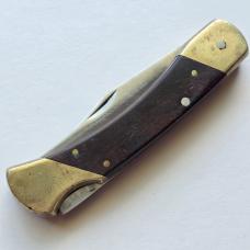Vintage Schrade USA LB7 Bear Paw Lockback Knife - Original Leather Sheath - Heavy User