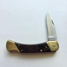 Vintage Schrade USA LB7 Bear Paw Lockback Knife - Original Leather Sheath - Heavy User