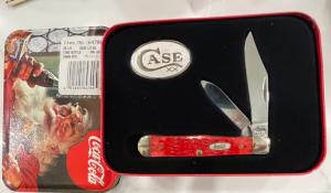 Case 2001 Dark Red Swell Jack Coca Cola knife in tin