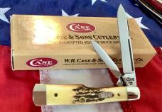 1997 Case xx GunStock Knife (mdl# 5215SS) w/ Super Stag Handles -NOS in Orig box