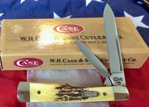 1997 Case xx GunStock Knife mdl 5215SS w Super Stag Handles -NOS in Orig box
