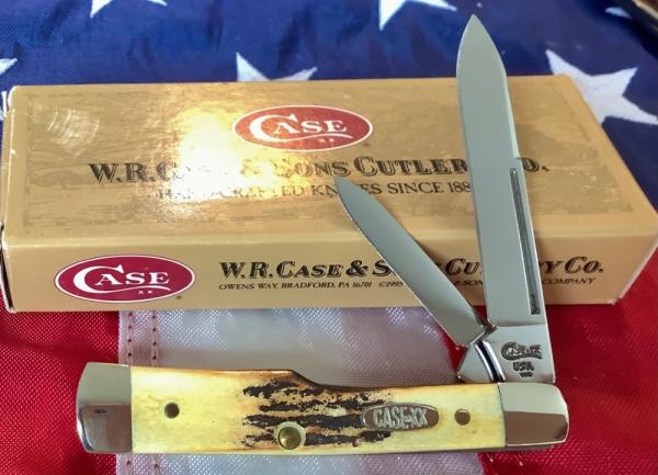 1997 Case xx GunStock Knife (mdl# 5215SS) w/ Super Stag Handles -NOS in Orig box