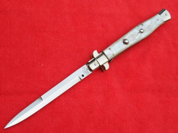 13"AGA / Renzo Pascotto made wasp body picklock switchblade real mother of pearl  1 of 8 made