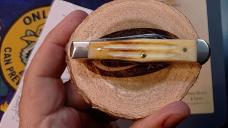 W.R. Case & Sons Burnt Natural Bone Small Swell Center Jack 25191 NIB