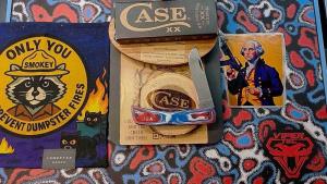 Case XX CA66386 Crossroads Sod Buster Jr S35VN - Red White amp Blue G-10 NIB