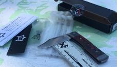 Fox Cutlery Recoil Gunstock Titanium Lava Carbon Fiber M390 Steel Clip FXCK01CRL Made in Italy NEW