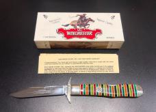 Vintage Winchester U.S.A. Manual Swing-Guard Stiletto, Candy-Stripe Scales
