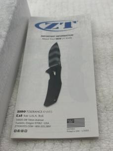 Zero Tolerance ZT0770 CF Folder New In Box Discontinued