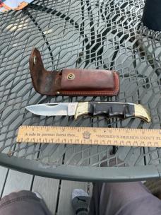 KERSHAW 1050 OREGON /USA TODAY KAI JAPAN WITH ORIGINAL LEATHER SHEATH 