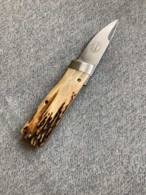 Vintage RARE BENCHMARK KNIVES ROLOX STAG Diamondback with Original BenchMark Leather Sheath
