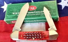Case xx 2000 Canoe (Mdl# 62131 SS) w/ Brilliant Old Red Bone Handles + xx Shield. NOS in Orig box
