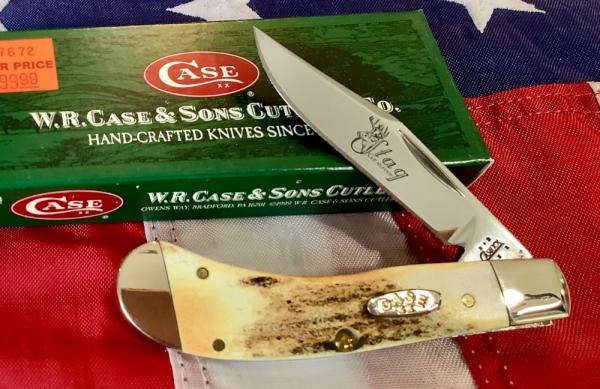 Case xx 2004 Mdl# TB5111 SS w/ Great Burnt Stag Handles. Genuine Stag +Buck Blade Etch -NOS Case xx 2004 Mdl# TB5111 SS w/ Great Burnt Stag Handles. Genuine Stag +Buck Blade Etch -NOS