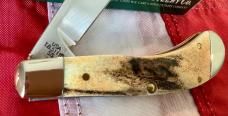 Case xx 2004 Mdl# TB5111 SS w/ Great Burnt Stag Handles. Genuine Stag +Buck Blade Etch -NOS 