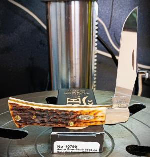 2026 Case XX Axe Handle Amber Bone Peach Seed Jig BR61135 Stainless Steel