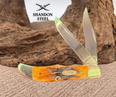 RARE CASE XX USA BONE MINI FOLDING HUNTER POCKET KNIFE 62165 10 DOT 2000