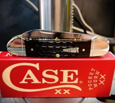 2026 Case XX Canoe 30th Anniversary Pocket Worn Mahogany Bone Corn Cob Jig - Etched Stainless Blade
