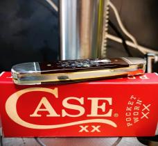 2026 Case XX Canoe 30th Anniversary Pocket Worn Mahogany Bone Corn Cob Jig - Etched Stainless Blade