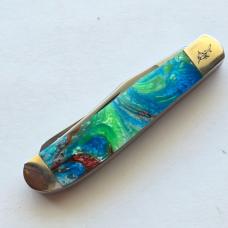 Bear & Son 907CR Coral Reef Mini Trapper Knife Glow Micro Pearl Limited Edition - BNIB