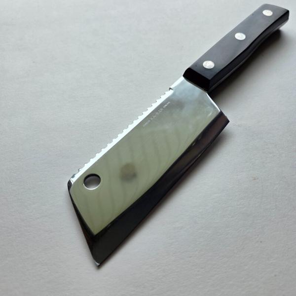 Vintage Ka-Bar Carbon Chrome Mini Meat Cleaver Serrated Spine Knife - Near Mint Vintage Ka-Bar Carbon Chrome Mini Meat Cleaver Serrated Spine Knife - Near Mint
