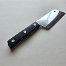 Vintage Ka-Bar Carbon Chrome Mini Meat Cleaver Serrated Spine Knife - Near Mint
