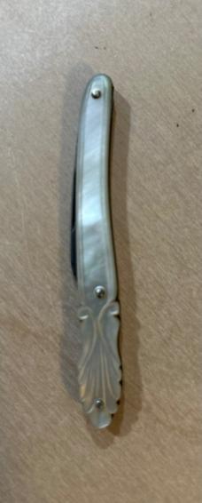 English Carved pearl quill knife