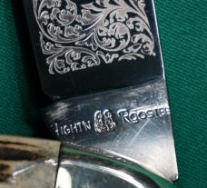 FIGHT'N ROOSTER GIANT 8-1/2 INCH DISPLAY KNIFE GENUINE STAG  #5 OF 6 MADE