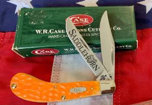 Rare Case xx 2004 Mdl TB62110 SS w Fantastic Persimmon Orange Bone Handles -NOS