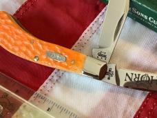 Rare Case xx 2004 Mdl# TB62110 SS w/ Fantastic Persimmon Orange Bone Handles -NOS