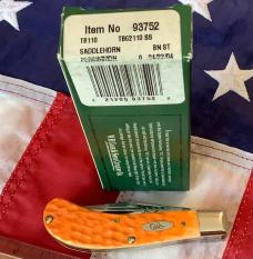 Rare Case xx 2004 Mdl# TB62110 SS w/ Fantastic Persimmon Orange Bone Handles -NOS