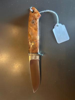 2002 AG Russell Burl Handle Hunting Knife with Sheath