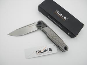 The RUIKE M875-TZ Frame Lock Gray Titanium Folding