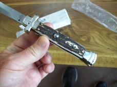 A. G. A. Campolin Maniago, Italy Maltese Cross Bayonet 9 Incher Lockback W/Genuine Stag/Antler NIB