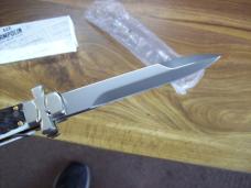 A. G. A. Campolin Maniago, Italy Maltese Cross Bayonet 9 Incher Lockback W/Genuine Stag/Antler NIB