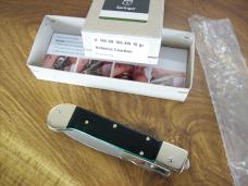 Hubertus The Guardian Knife Solingen, Germany Very Rare Green Bone Swing Guard UNUSED W/Box