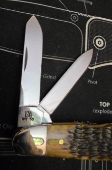 2008 Case XX 6391WH SS Green Bone Large Cigar Whittler Pocket Knife 