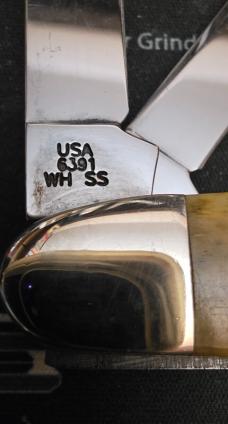 2008 Case XX 6391WH SS Green Bone Large Cigar Whittler Pocket Knife 