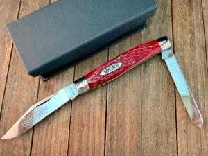 Robeson Shuredge by Queen Small Cattlemans Stockman Strawberry Red Jigged Bone 1994