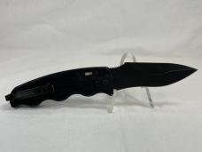 SOG Black Tactical Recurve Push Button Automatic