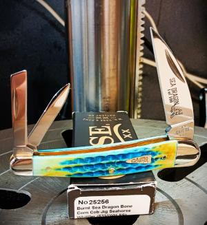 2025 Case XX Burnt Sea Dragon Corn Cob Jig Seahorse Whittler 6355WH 1 of 100 - Stainless Blade