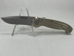 BOKER MAGNUM 01BO007 Silver Drop Point Folding Automatic