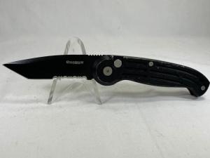 BOKER MAGNUM ABKBO018 Black Combo Tanto Folding Automatic
