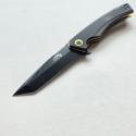 ABKT Tac Night Stroke Tanto Flipper Knife D2 Steel Black G10 Gold Liners AB1040B
